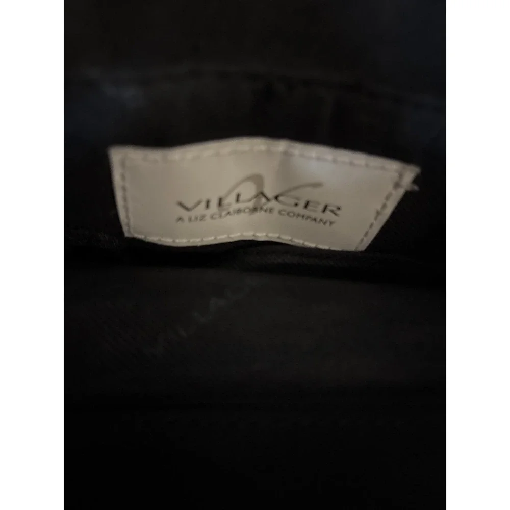 Liz Claiborne Business Tote Laptop Briefcase Black & White Vegan Leather 17